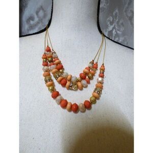 INC International Concepts Coral Beads 3-row statement necklace